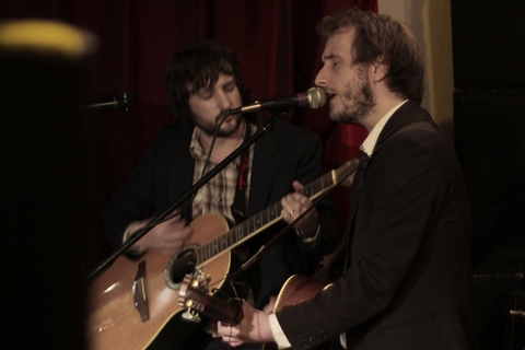 Rob and Chris of The Blood Choir playing music